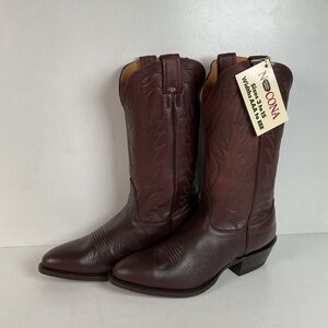 Vintage Nocona Deer Skin Cowboy Boots — USA Made — Original Box — 9 EE